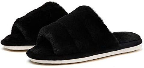 Katliu Women's Plush Slipper with Memory Foam Lightweight Indoor House Slippers Cozy Fluff Bedroom Slippers Spa Slippers Closed Toe