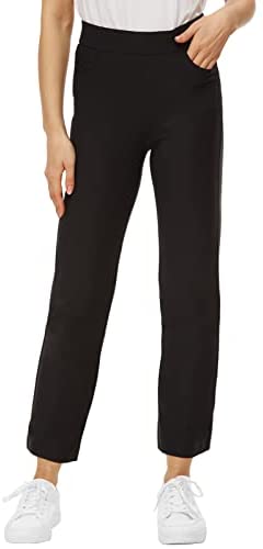 Ginasy Black Dress Pants for Women Business Casual High Waisted Stretch Yoga Work Pants Elastic Office Trousers with Pockets