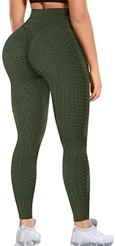 Women's Ruched Butt Lifting High Waist Yoga Pants Stretchy Leggings Textured Booty Tummy Control Workout Ruched Tights