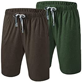 Men’s Pajama Shorts 2 Pack Bamboo Viscose Soft Breathable Pajama Short for Men with Pockets
