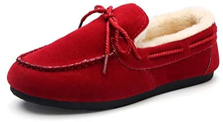 konhill Women's Slippers Faux Fur Moccasins Loafers Flats Shoes