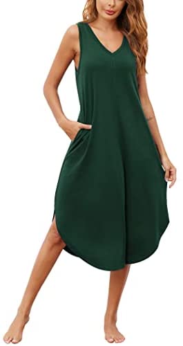 Women's Sleeveless Long Full Slip Night Dress