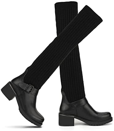Torgeis Women's Lowell Fashion,Supple faux leather, Buckle Tall Boot, Round Toe, Thermoplastic rubber Outsole