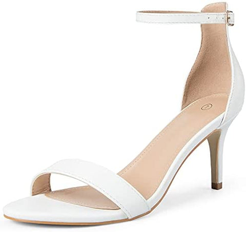 mysoft Women's Stilettos Pump Heel Sandals Ankle Strap Open Toe