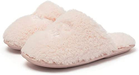 Katliu Women's Plush Slipper with Memory Foam Lightweight Indoor House Slippers Cozy Fluff Bedroom Slippers Spa Slippers Closed Toe