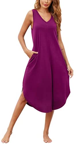 Women's Sleeveless Long Full Slip Night Dress
