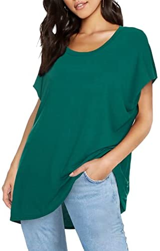 Women's Casual Solid Scoop Neck Summer Tops Sleeveless Loose Oversize Tees