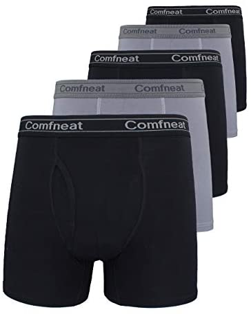 Men's 3 or 5-Pack Boxer Briefs Bamboo Rayon Ultra Soft Comfy Underwear with Fly