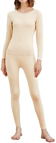 INNERSY Women's Thermal Underwear Set Thin Light Long Johns Base Layer for Cold Weather
