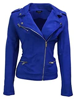 Faux Suede Jacket for Women Long Sleeve Zipper Up Casual Outwear