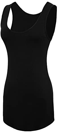 Women's Solid Bottoming Slim Fit Sleeveless Scoop Neck Stretchy Tank Tops
