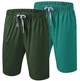Men’s Pajama Shorts 2 Pack Bamboo Viscose Soft Breathable Pajama Short for Men with Pockets