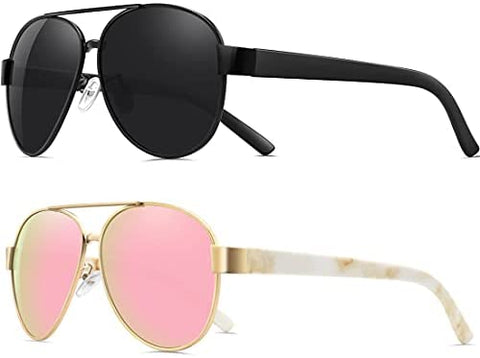 AWGSEE Aviator Sunglasses For Women Polarized UV Protection Sun glasses Mirrored Lens