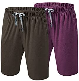Men’s Pajama Shorts 2 Pack Bamboo Viscose Soft Breathable Pajama Short for Men with Pockets