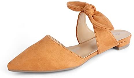 Heel The World Women's Mules Pointed Toe Flat Shoes with Bow