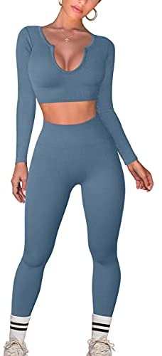Women's Workout Seamless Outfits Yoga 2 Piece