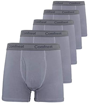 Men's 3 or 5-Pack Boxer Briefs Bamboo Rayon Ultra Soft Comfy Underwear with Fly