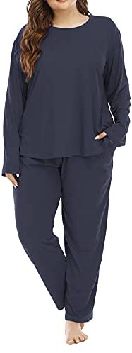 Plus Size Pajama Set Pants Women Tie Dye Long Sleeve Shirts Nightwear Sleep & Lounge Pjs