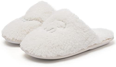 Katliu Women's Plush Slipper with Memory Foam Lightweight Indoor House Slippers Cozy Fluff Bedroom Slippers Spa Slippers Closed Toe