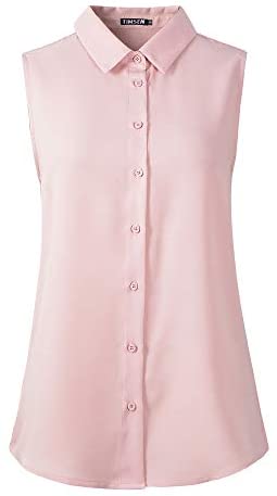 TIMSEM Womens Sleeveless Floral Printed Chiffon Casual Blouse Shirts Tops