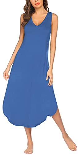 Women's Sleeveless Long Full Slip Night Dress