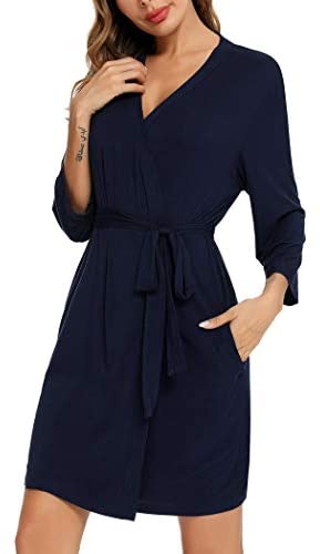 Robe for Women Kimono Robes Soft Bamboo Sleepwear Short Knit Bathrobe Ladies Loungewear S-XXL