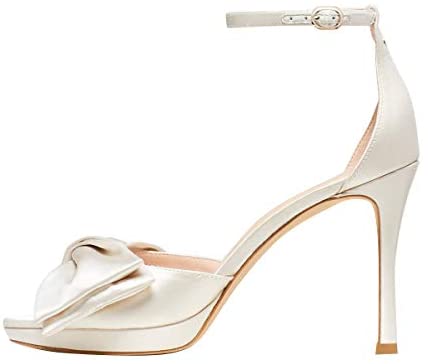 FSJ Women Open Toe Pumps D'Osay High Heel Sandals Slip On Mid High Heels Stilettos Comfort Ankle Strap with Buckle Evneing Bridal Party Dress Shoe Size 4-15 US
