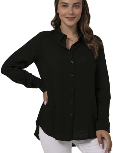 Blouses for Women Fashion, Casual Long Sleeve Button Down Shirts Tops, XS-3XL