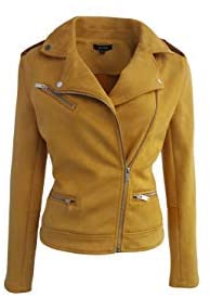 Faux Suede Jacket for Women Long Sleeve Zipper Up Casual Outwear