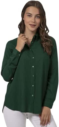 Blouses for Women Fashion, Casual Long Sleeve Button Down Shirts Tops, XS-3XL