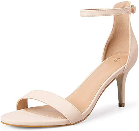 mysoft Women's Stilettos Pump Heel Sandals Ankle Strap Open Toe
