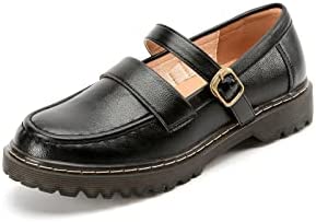 KANGFEINI Round Toe Comfortable Driving Mocassin Casual Flat Shoes Anti-Slip Leather Leather Penny Loafers jk Mary Jane Women's Shoes