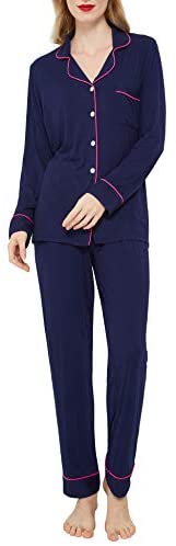 INNERSY Women's Soft Pajamas Set Silky Sleepwear 2 Piece Long Sleeve Party Pjs