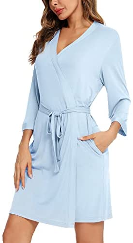 Robe for Women Kimono Robes Soft Bamboo Sleepwear Short Knit Bathrobe Ladies Loungewear S-XXL