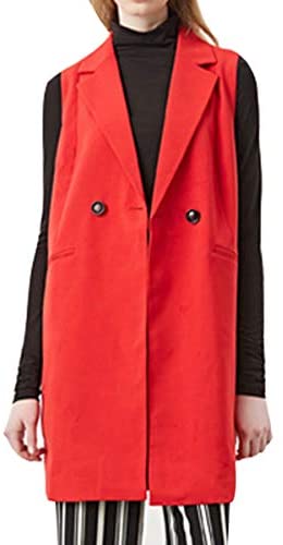Womens Open Front Long Vests Sleeveless Draped Cardigan Layering Vest with Pockets