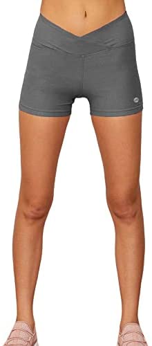 Women's Casual Cross Waist Shorts Waist Ruched Solid Stretch Workout Running Biker Booty Yoga Short Pants