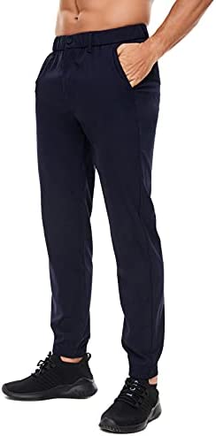 Plaid&Plain Men's Joggers Twill Joggers for Men Slim fit
