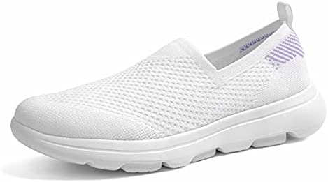 konhill Women’s Tennis Walking Shoes - Comfortable Athletic Work Slip on Sneakers