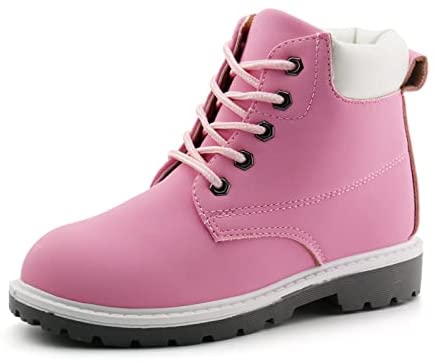 Kids Lace-Up Ankle Boots Boy Girl Waterproof Outdoor Workboots