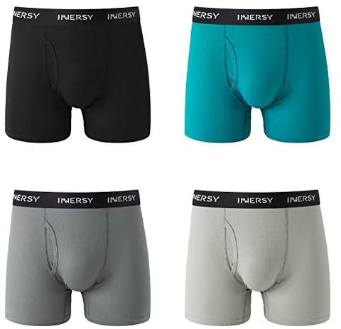 INNERSY Men's Mesh Boxer Briefs Cooling Breathable Sports Underwear W/Fly 4-Pack