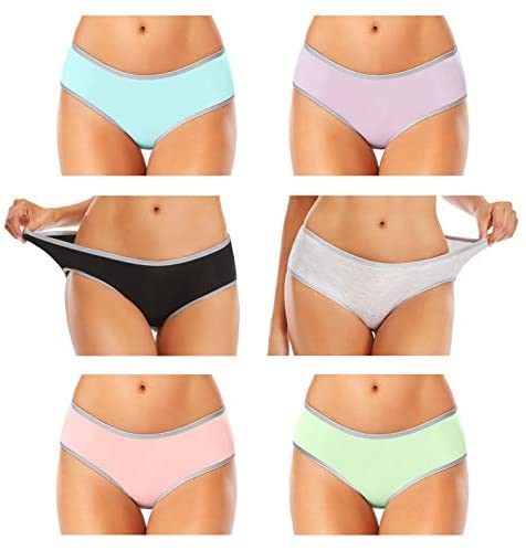 Women's High Waisted Cotton Underwear Soft Breathable Full Coverage Stretch Briefs Ladies Panties 5-Pack