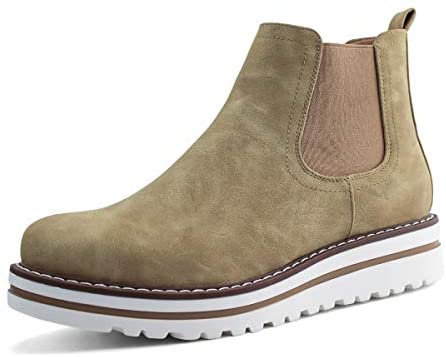 Womens Chelsea Elastic Ankle Boots Waterproof Flat Boots
