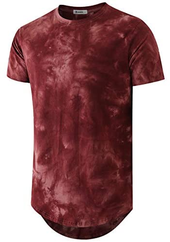 KLIEGOU Men's Hip hop Tie Dye Short Sleeve T-Shirt