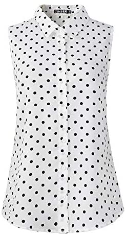 TIMSEM Womens Sleeveless Floral Printed Chiffon Casual Blouse Shirts Tops