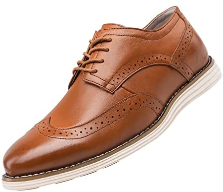 Men's Dress Shoes Leather Brogue Wingtip Oxford Shoes Business Casual Shoes for Men