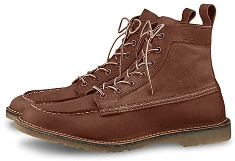 Mens Lace Up Ankle Boots Water Proof Platform Round Toe Booties Casual Non Slip Walking Shoes