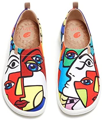 UIN Women's Loafers Slip Ons Casual Art Painted Travel Comfort Shoes Toledo III