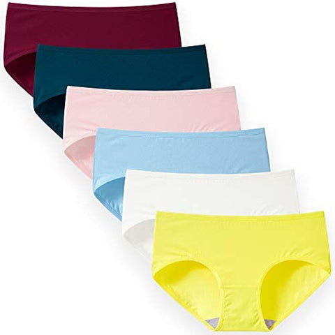 INNERSY Womens Underwear Cotton Hipster Panties Regular & Plus Size 6-Pack