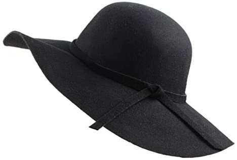 Women's Foldable Wide Brim Felt Bowler Fedora Floopy Wool Hat