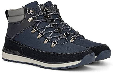 X RAY Reserved Footwear New York Men's Neutrino Work Boot, Fashion Casual Faux Leather High Top Sneakers, Hook and Eye Lace-Up, Round Toe, Thermoplastic Rubber Outsole